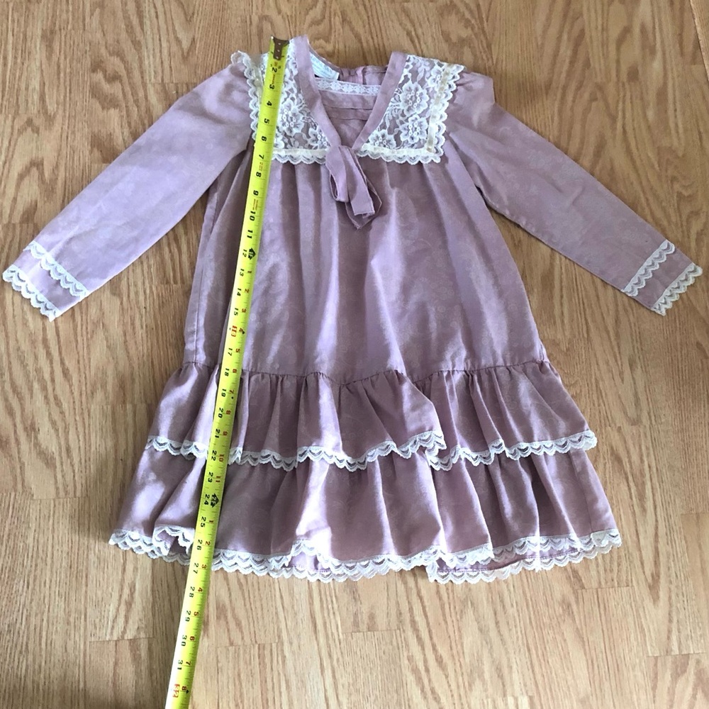 Jessica McClintock Lavender Lace Trim Kids Formal Dress